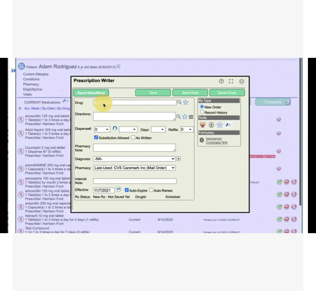 Screenshot of the hormone replacement therapy features